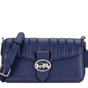 Coach Georgie 5567 Linear Quilting Shoulder/Crossbody SV/Cobalt NWT.
